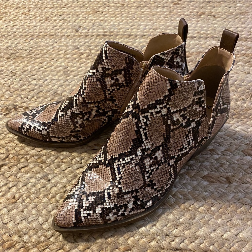 • Faux Snakeskin Booties •